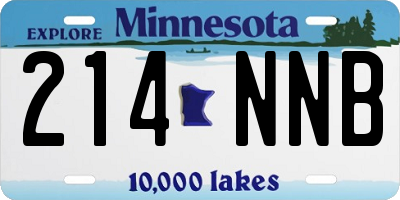 MN license plate 214NNB