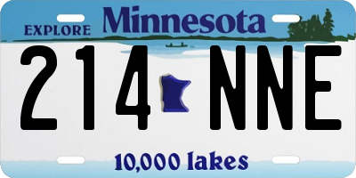 MN license plate 214NNE