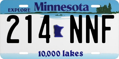 MN license plate 214NNF