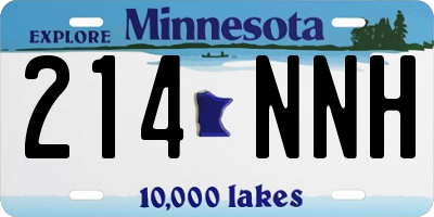 MN license plate 214NNH