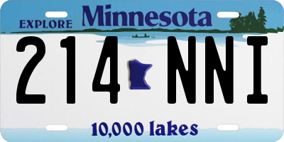 MN license plate 214NNI
