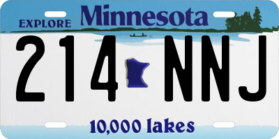 MN license plate 214NNJ