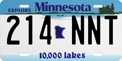 MN license plate 214NNT