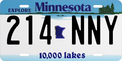 MN license plate 214NNY