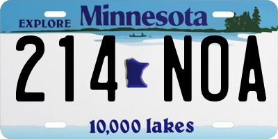 MN license plate 214NOA