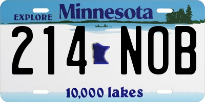 MN license plate 214NOB