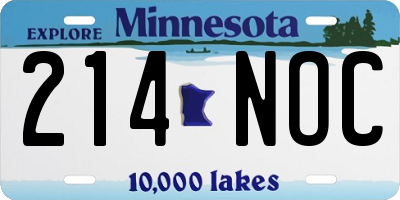 MN license plate 214NOC