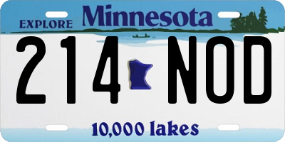 MN license plate 214NOD