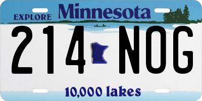 MN license plate 214NOG