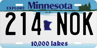 MN license plate 214NOK