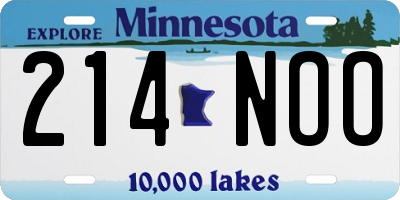 MN license plate 214NOO