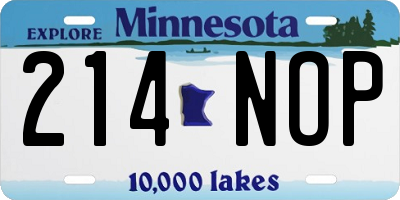 MN license plate 214NOP
