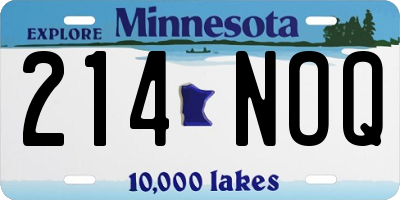 MN license plate 214NOQ