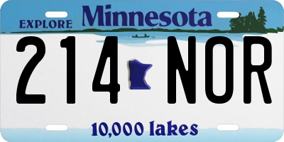 MN license plate 214NOR