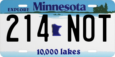 MN license plate 214NOT