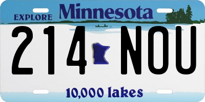MN license plate 214NOU