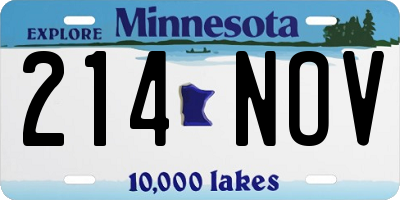 MN license plate 214NOV