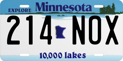 MN license plate 214NOX