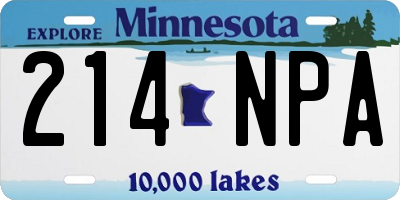 MN license plate 214NPA