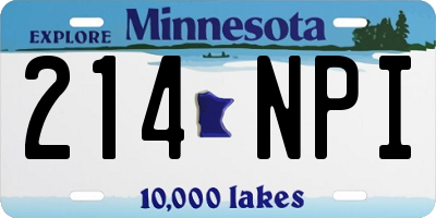 MN license plate 214NPI