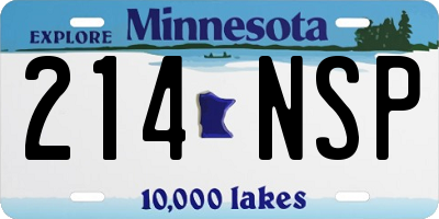 MN license plate 214NSP