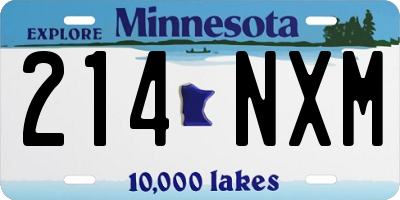 MN license plate 214NXM