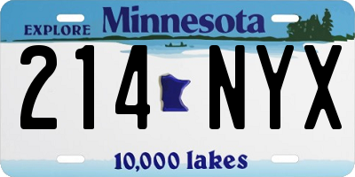 MN license plate 214NYX