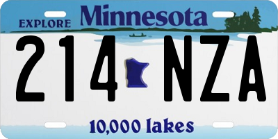 MN license plate 214NZA