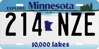MN license plate 214NZE