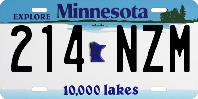 MN license plate 214NZM