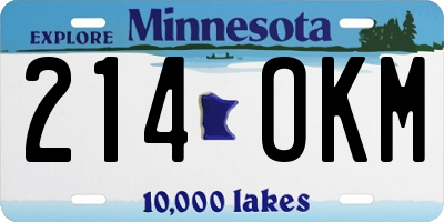 MN license plate 214OKM