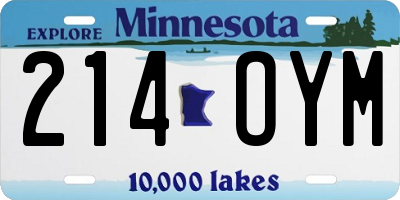 MN license plate 214OYM