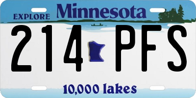MN license plate 214PFS