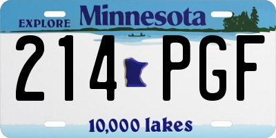 MN license plate 214PGF