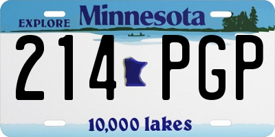 MN license plate 214PGP
