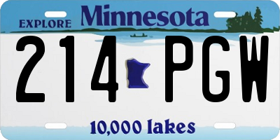 MN license plate 214PGW