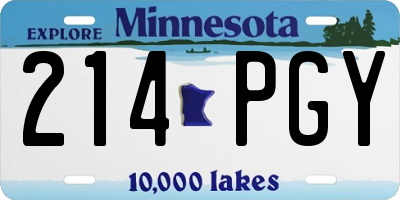 MN license plate 214PGY