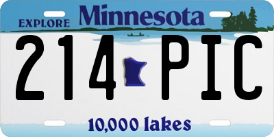 MN license plate 214PIC