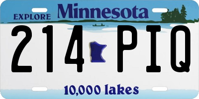 MN license plate 214PIQ
