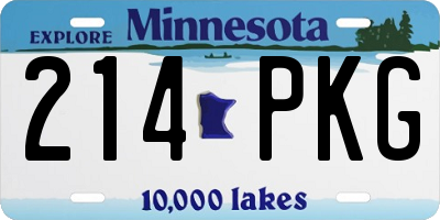 MN license plate 214PKG