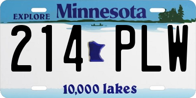 MN license plate 214PLW