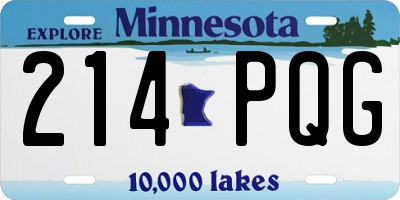 MN license plate 214PQG
