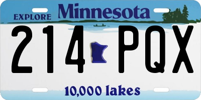 MN license plate 214PQX