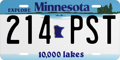 MN license plate 214PST