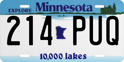 MN license plate 214PUQ