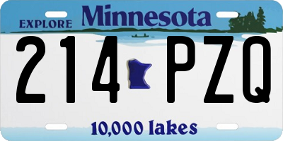 MN license plate 214PZQ