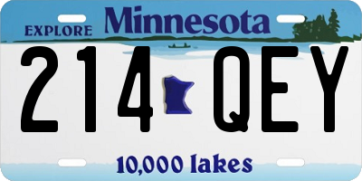 MN license plate 214QEY
