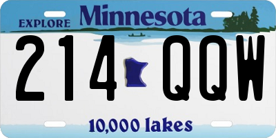 MN license plate 214QQW