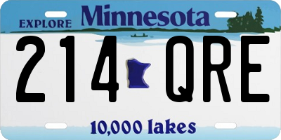 MN license plate 214QRE