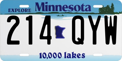 MN license plate 214QYW